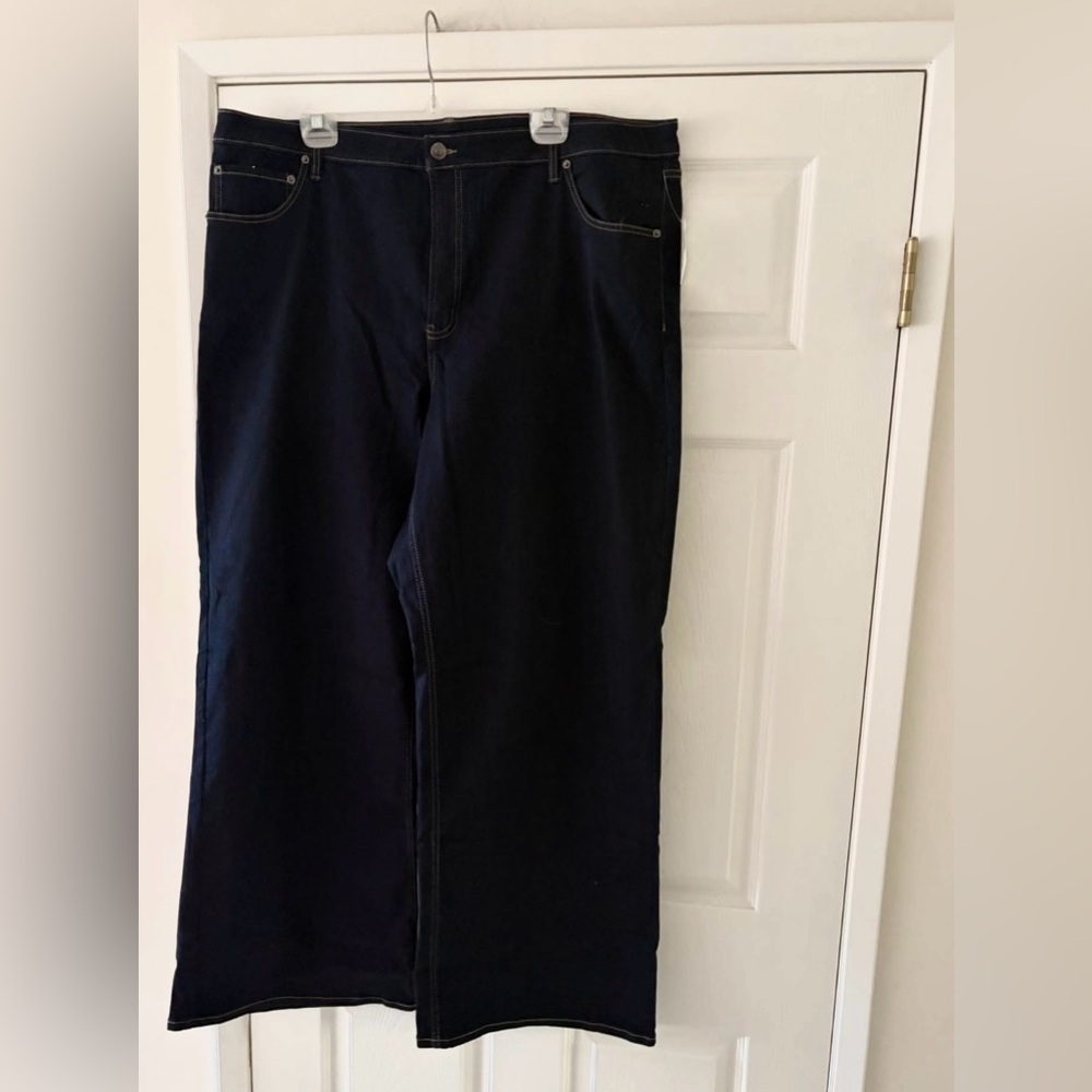 Sz 22 Wide leg Dark Blue Denim Jeans